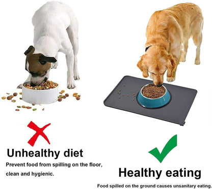 Cat Dog Food Mat For Pet Feeding Bowl Floors Waterproof Non Slip Silicone