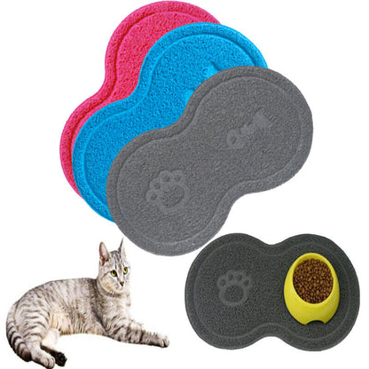 Pet Dog Puppy Cat Feeding Mat Pad Cute PVC Bed Dish Bowl Food Feed Placemat