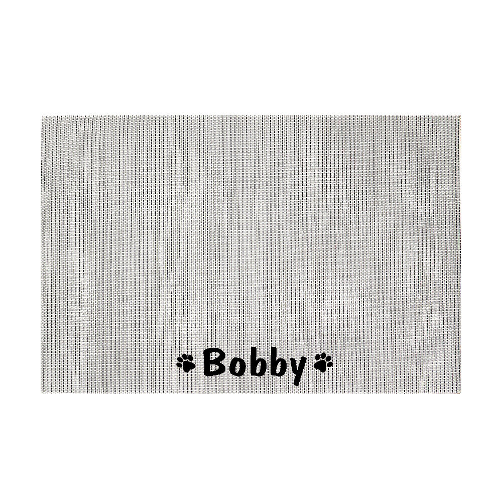Personalised Pet Bowl Mat Waterproof Dog Cat Placemat Name Food Pad Feeding Mat