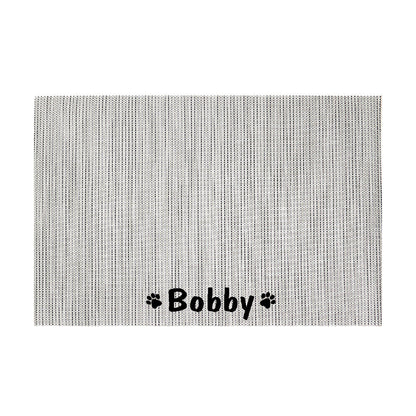 Personalised Pet Bowl Mat Waterproof Dog Cat Placemat Name Food Pad Feeding Mat
